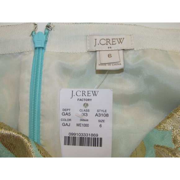 New J. Crew Factory Metallic Brocade Mini Skirt - Picture 3 of 4